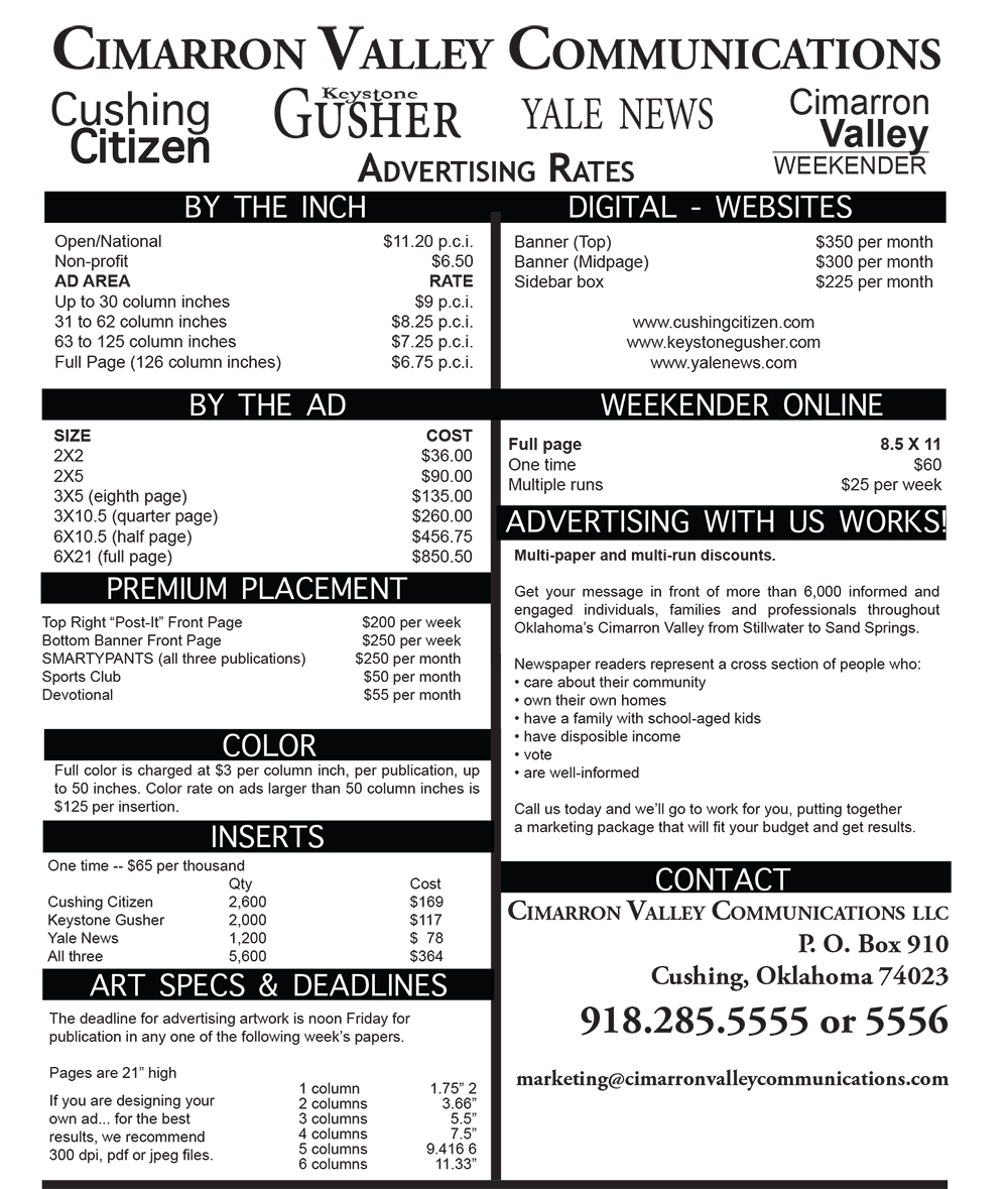 Advertising Rate Card